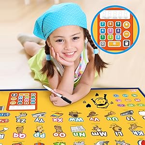 educational learning interactive poster toy letters numbers music sound game toddlers kids