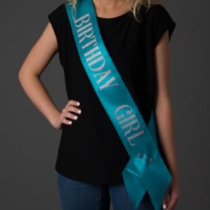 teal birthday girl sash