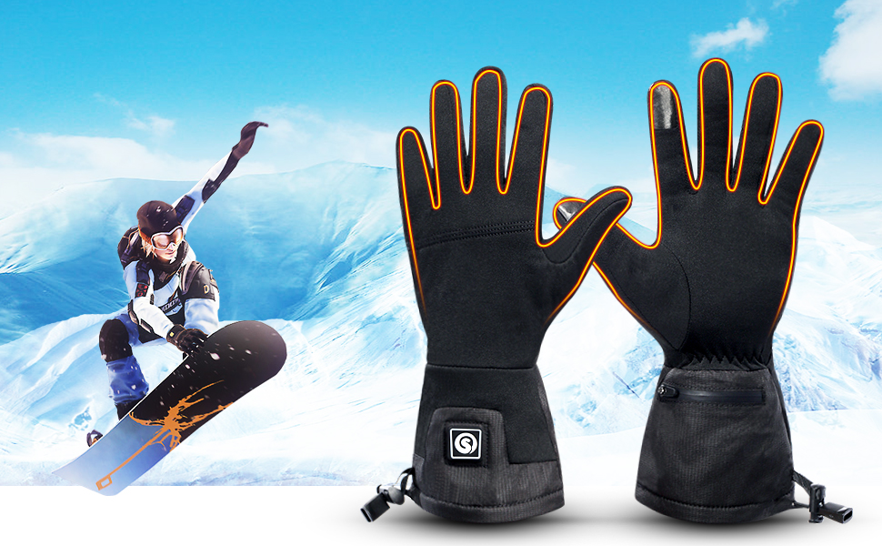 snow deer heated gloves