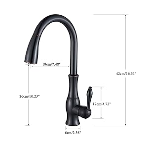 Suguword Kitchen Sink Tap With Pull Out Spray Oil Rubbed Bronze Dual Modes Spout Stream And Sprayer Single Lever Kitchen Tall Mixer Tap UK Standard Hardware 11 Kitchen Sink Mixer tap with Solid Brass Commercial Single Handle Single Hole Pull Down Sprayer