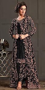 RUDRAPRAYAG women's net and santoon anarkali gown latest design party wear gown wedding wear