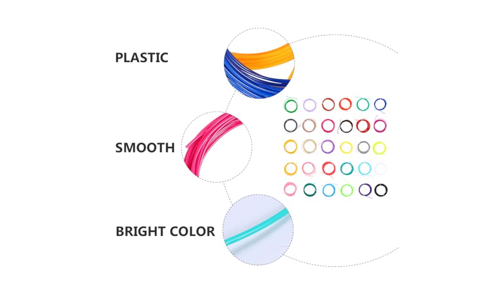 30pcs High-Speed Filament Printing Pen Filament Refills Matte for Pen Printer 17 17