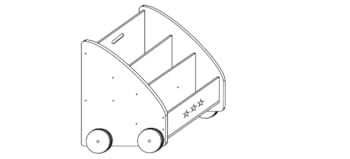 WOLTU Libreria Piccola Per Bambini Legno Scaffale Porta Giochi Organizzatore 20 Libreria con motivo a stella