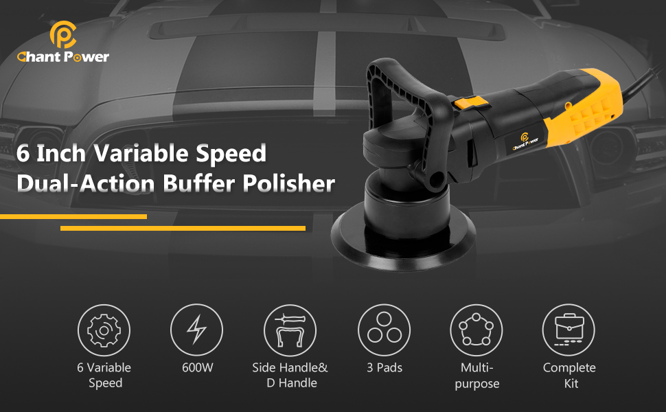 Buffer Polisher, 6 Inch Dual Action Polisher with Variable Speeds