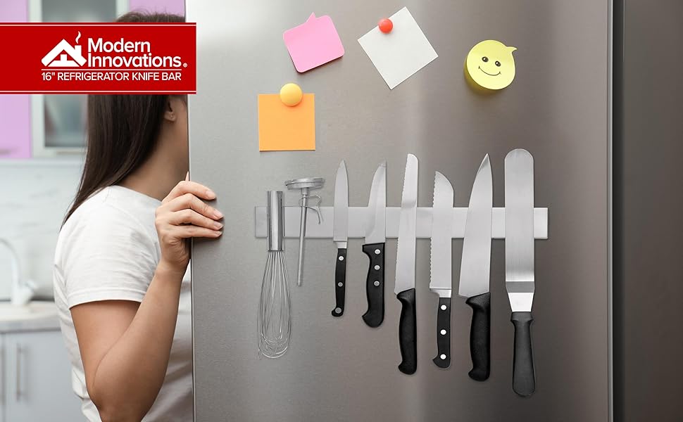 16 Inch Stainless Steel Double Sided Magnetic Knife Bar with Multipurpose Use as Wall Mount Knife