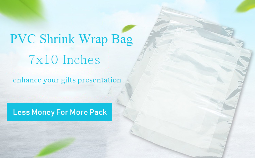 Shrink Wrap Bags,100 Pcs 7x10 Inches Clear PVC Heat Shrink Wrap for