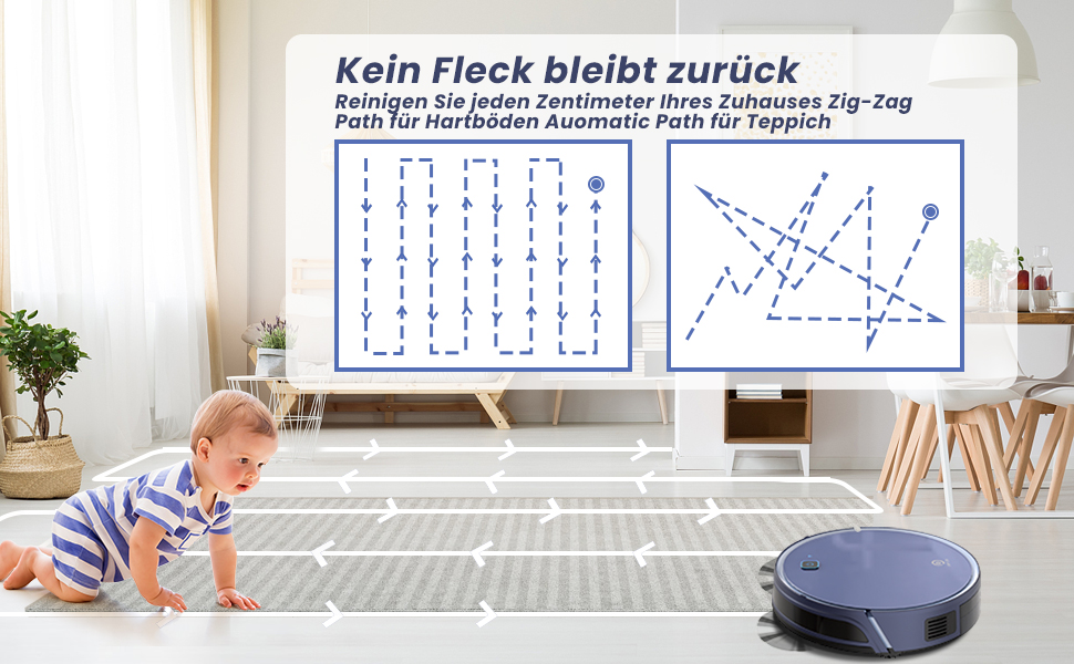 OKP K7 robot vacuum cleaner and wiping robot, suction power 2200 Pa