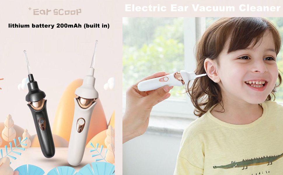 Earwax Removal Kit, Electric Ear Vacuum Cleaner with LED Light, Safe
