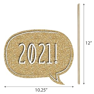 New Year's Eve - Gold - 20 Piece New Year's Eve Photo Booth Props Kit