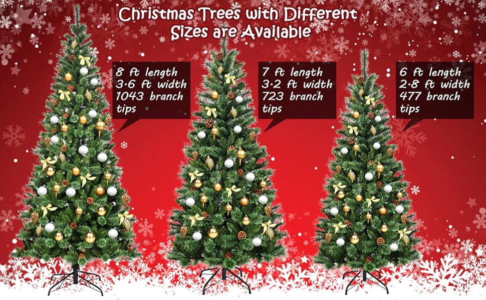 Goplus 7ft Unlit Artificial Christmas Tree, Premium Hinged