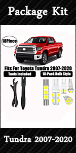 tundra led interior light kit white package 2007-2020 2019 2018 2017 2016 2015