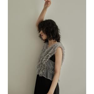 Amazon | [niana] チュールフリルベスト ジャケット レディース