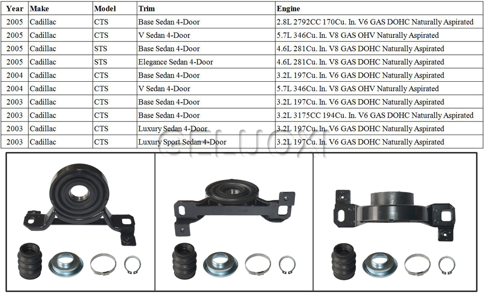 Driveshaft Shaft Center Support Carrier Bearing Rear 88951975 934610