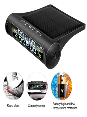 MAIN  TPMS Solar Wireless Tire Pressure LCD Monitoring System