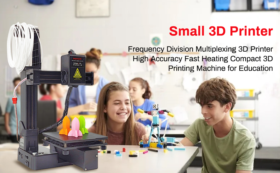3D Printer, Small 3D Printer for Beginner, 40mm / s High Speed Printing, 180°C Rapid Heating and Printing, Printer with Nozzle, Print Size 220 x 220 x 220mm, Easy to Operate (US 10  Small 3D Printer