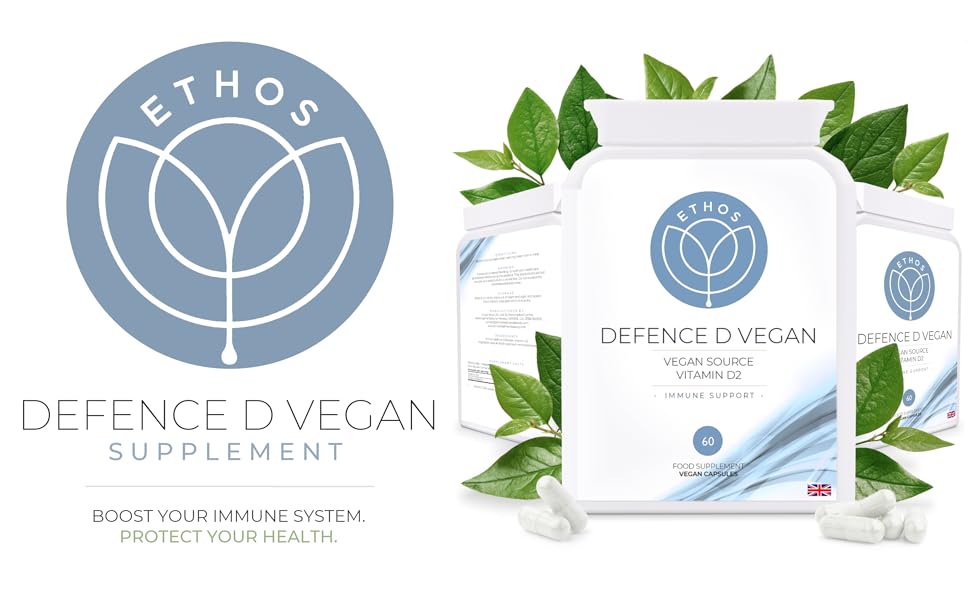 Defence D Vegan 4000IU Premium Bioavailable Vitamin D2 Vegan Source of Vitamin D Immune