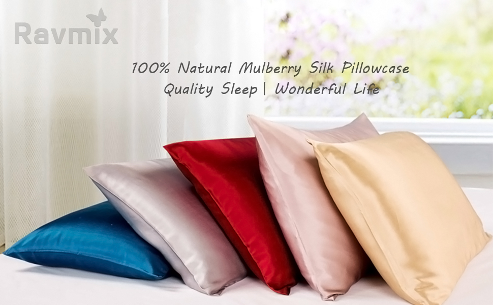 Ravmix 100 Mulberry Silk Pillowcase for Hair and Skin with