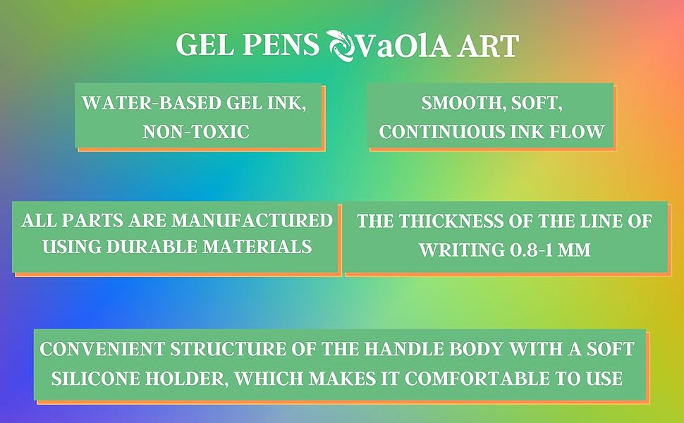 Color Gel Pens Gel Pens for Kids Coloring Pens Gel Pens Set Pen