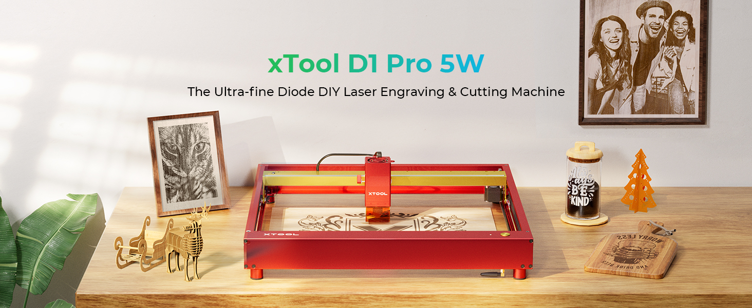 xTool D1 Pro Laser Engraver, 5000mW(5W) Output Power Laser