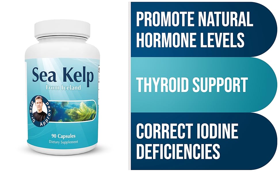 Dr. Berg's Icelandic Sea Kelp Supplement Pure Healthy Icelandic Sea Kelp ThyroidHealthy