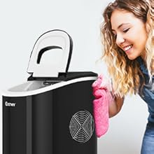 COSTWAY Fabbricatore Di Ghiaccio 12kg/24h, Macchine Per Cubetti Di Ghiaccio, Produttore Per Ghiaccio Con Serbatoio 2,2L (Nero) 18 2