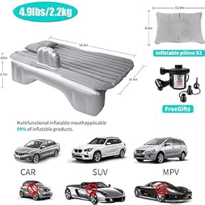 CAR INFLATABLE BED SOFA 5 Car travel inflatable mattress easy to fill air air sofa sedan mnp car all suitable for blue