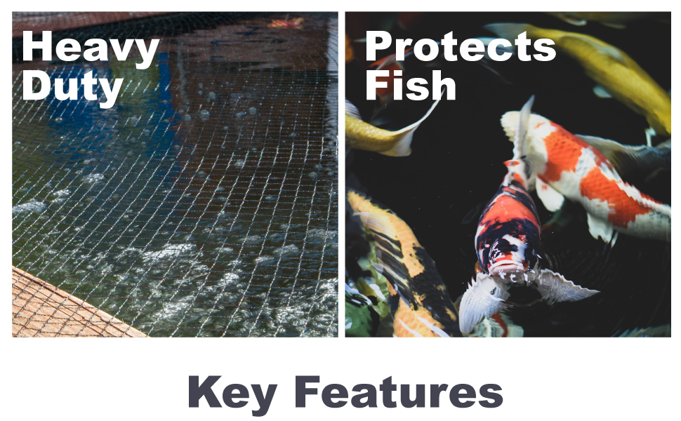 RYG Koi Pond Netting Kit 25x25 Feet, Heavy Duty Mesh Pool