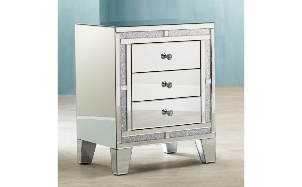 Studio 55D Aretha Glam Luxury Mirrored Rectangular Accent