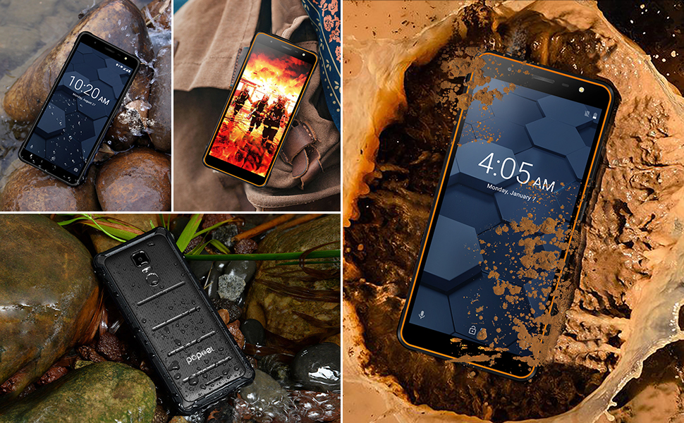 POPTEL P10 Rugged Cell Phones Unlocked, IP68 Waterproof