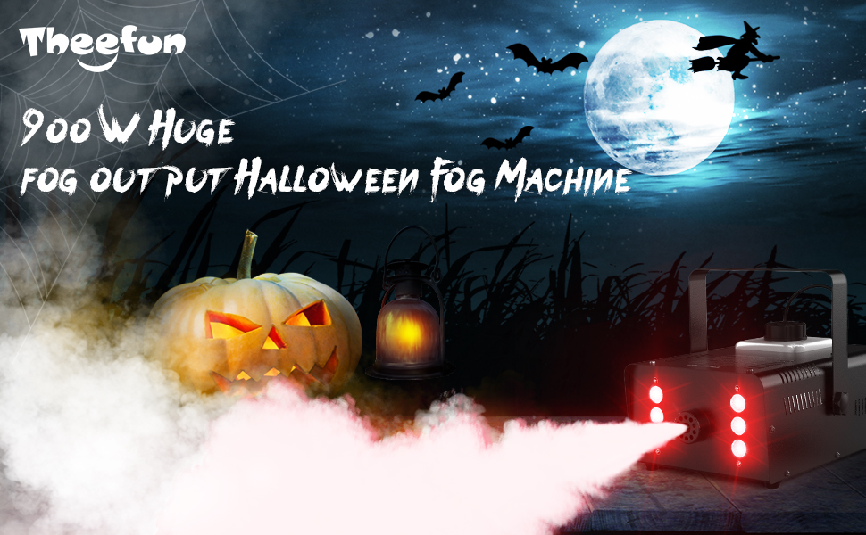 Fog Machine, Theefun 900W Smoke Machine with 4000CFM Fog, 6