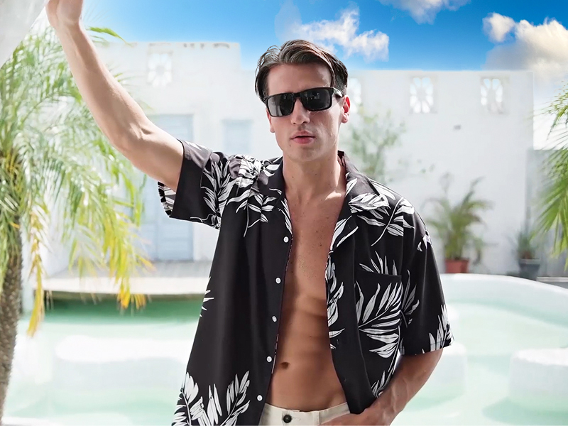 aptro men's 4 way stretch hawaiian shirt tropical beach shirts