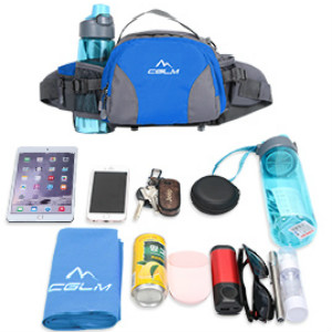 running fanny pack women men kid water bottle hiking dog walking cycling large blue waist bag
