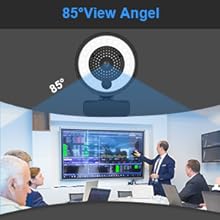 2K FHD Streaming Webcam with Ring Light and Dual Microphone