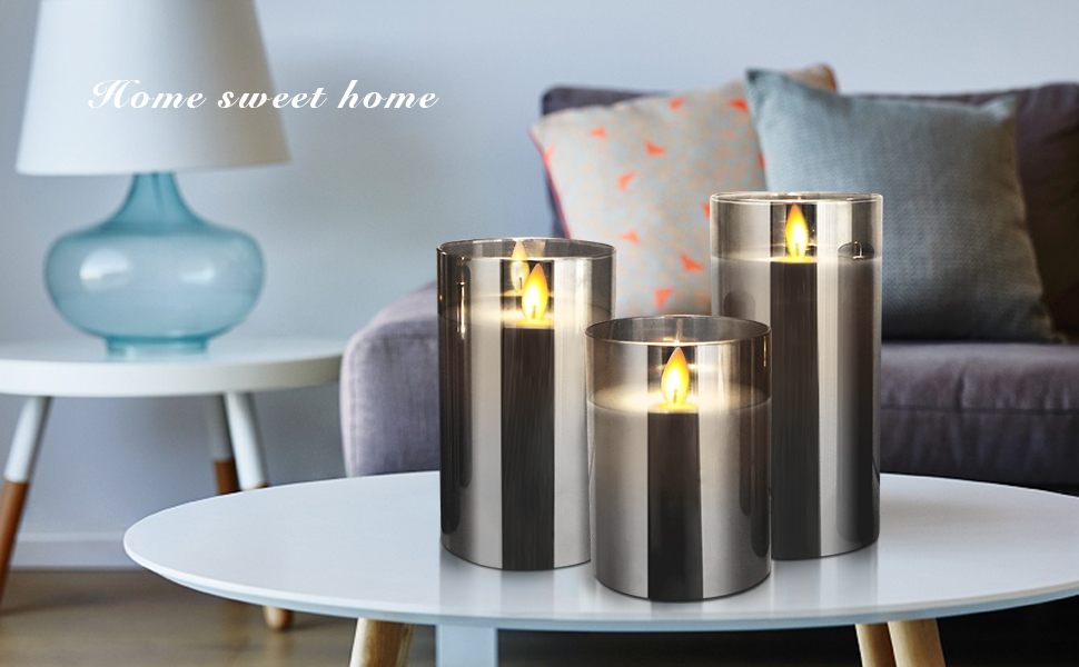 YMing LED Flameless Candles with Timer & Remote Control, Real Wax