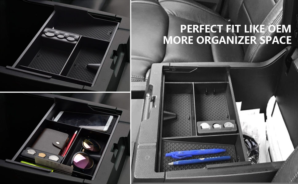 Toyota Tundra Center Console Organizer Tray 2019 Sequoia Insert ABS Armrest Box Secondary Storage