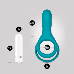 Blush Novelties Noje C2 Juniper Vibrating Cockring Platinum Cured Silicone Rechargeable Bullet