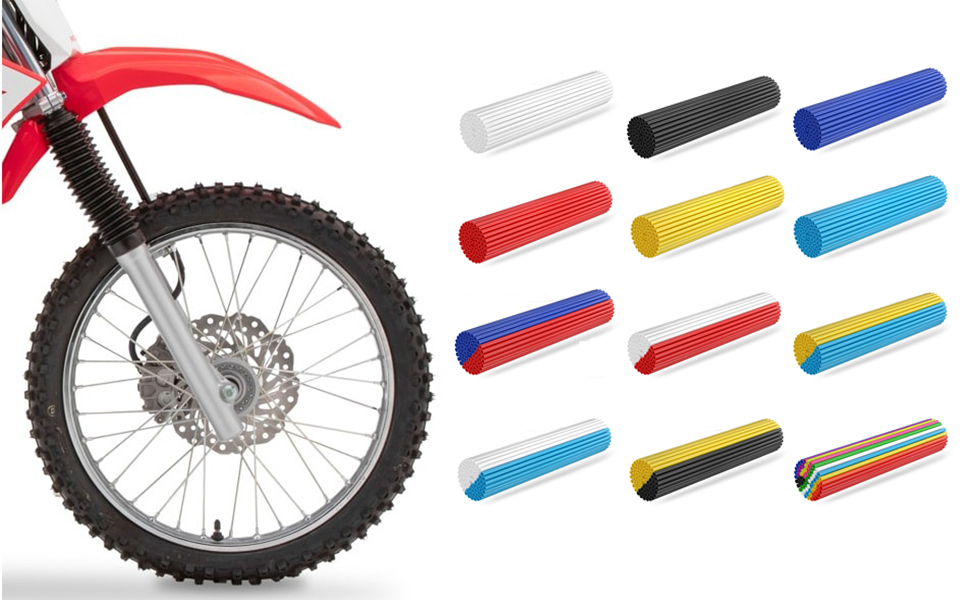 PSLER® Blue Spoke Skins Dirt Bike Spoke Covers for Motorcycle Bike