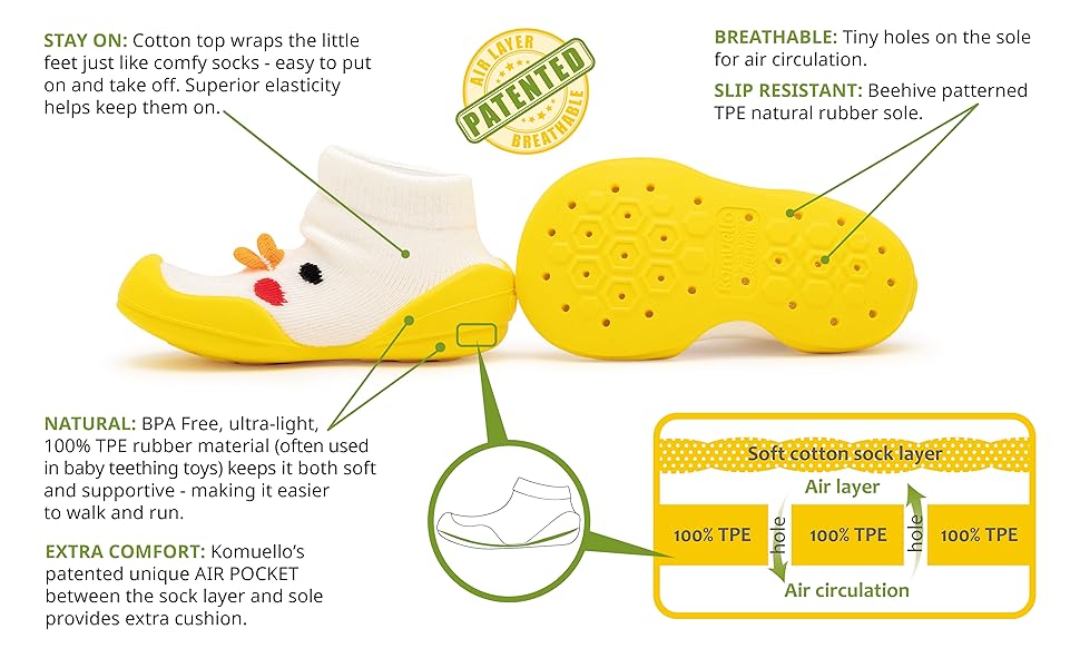 Komuello Breatable Natural Non-slip Shoes