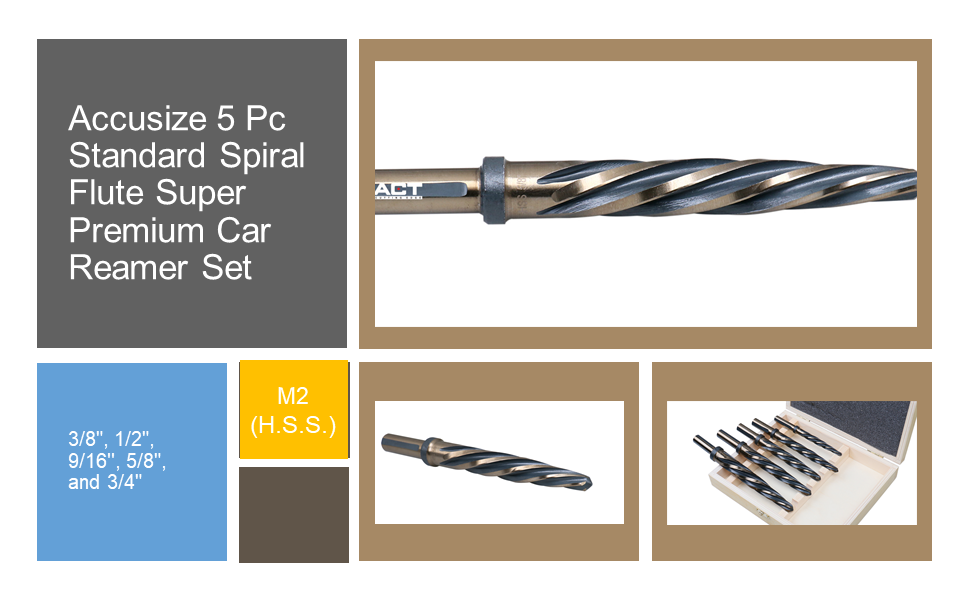 Accusize Reamer Set - 5 Sizes, Premium Quality -14