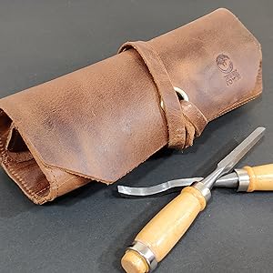 handmade leather tool roll