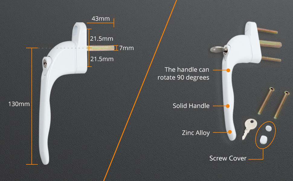 Window Handle Neoteck 10 Pcs UPVC Window Handle Double Glazing