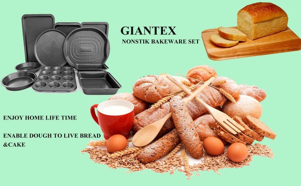 Giantex 10Piece Nonstick Bakeware Set, Round and Square