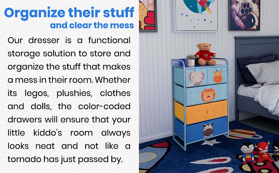 Our kids dresser allows you to organize their stuff