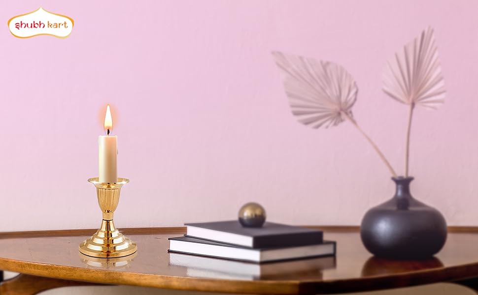 Shubhkart Pure Brass Candle Stand for Living Room Candle