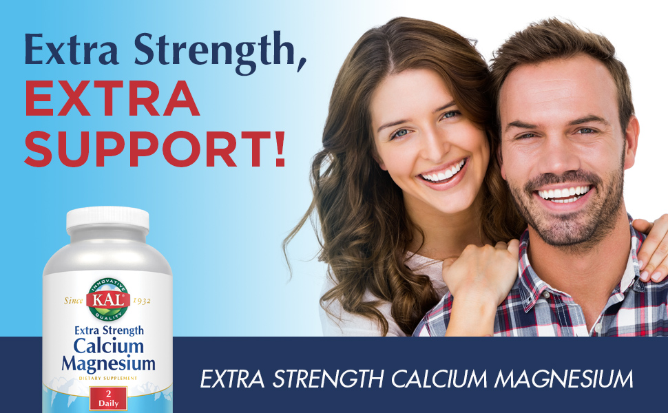 KAL Extra Strength Calcium Magnesium 1000mg/500mg Rapid Disintegration Vegetarian 250 Tablets