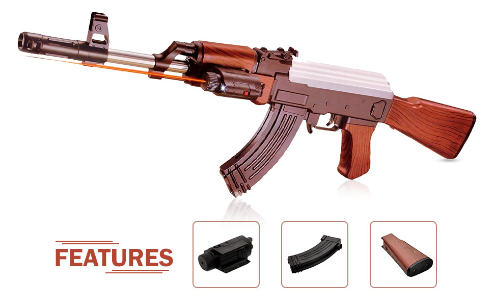 Buy NHR AK47 Toy Gun with Laser Light and 500 Bullets (Multicolor) Online at Low Prices in India