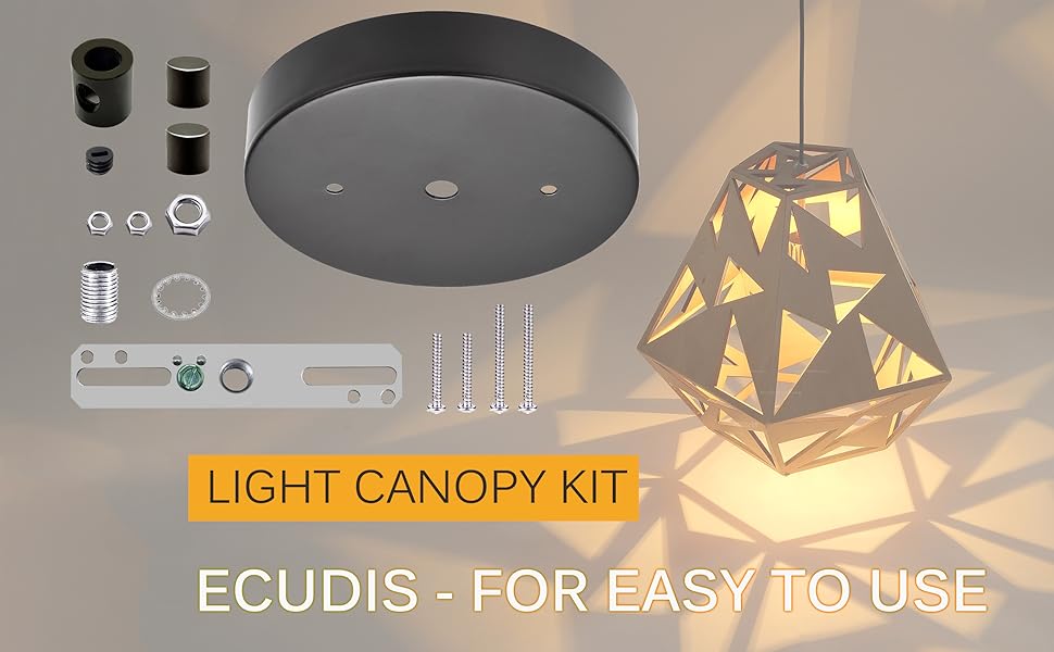 ECUDIS Chandelier Canopy Kit, 5 1/8 Ceiling Lighting Modern Steel