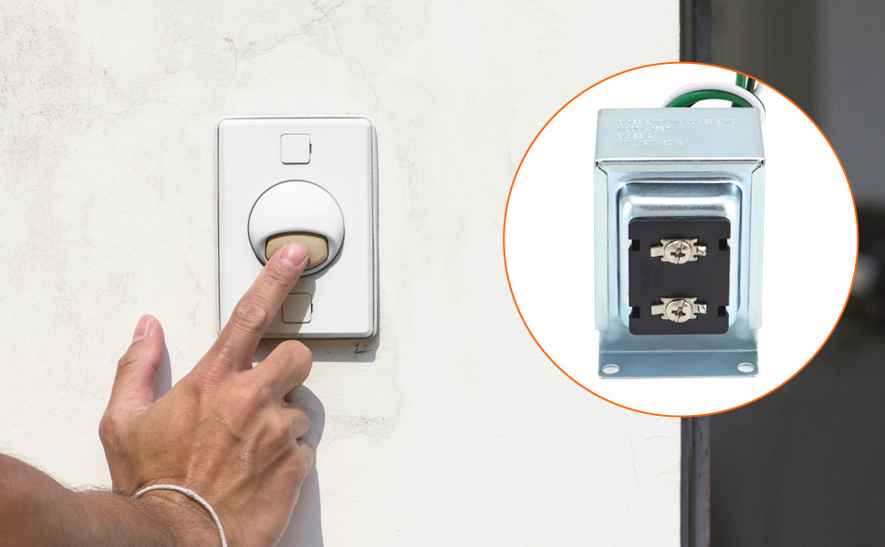 QWORK Hardwired Transformer for Wired Video Doorbells, 16V 30VA