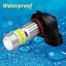 Waterproof Alla Lighting COB72 H10 9145 LED Fog Lights Bulbs 3K Amber Lights