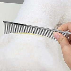 Cat Comb | Ergonomic Metal Dog Comb | Pet Supplies For Puppy Daily Brushing Routine Sensitive Skin Dematting Tear Stain Care 14 Ideal Grooming Solution